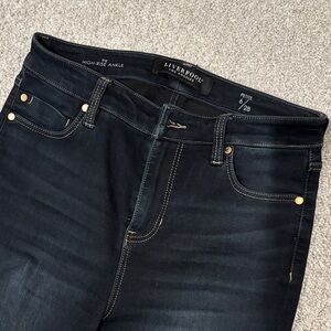 Liverpool Black Denim Jeans with Gold Details
